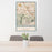 24x36 Studio City California Map Print Portrait Orientation in Woodblock Style Behind 2 Chairs Table and Potted Plant