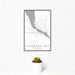 12x18 Sturgeon Bay Wisconsin Map Print Portrait Orientation in Classic Style With Small Cactus Plant in White Planter