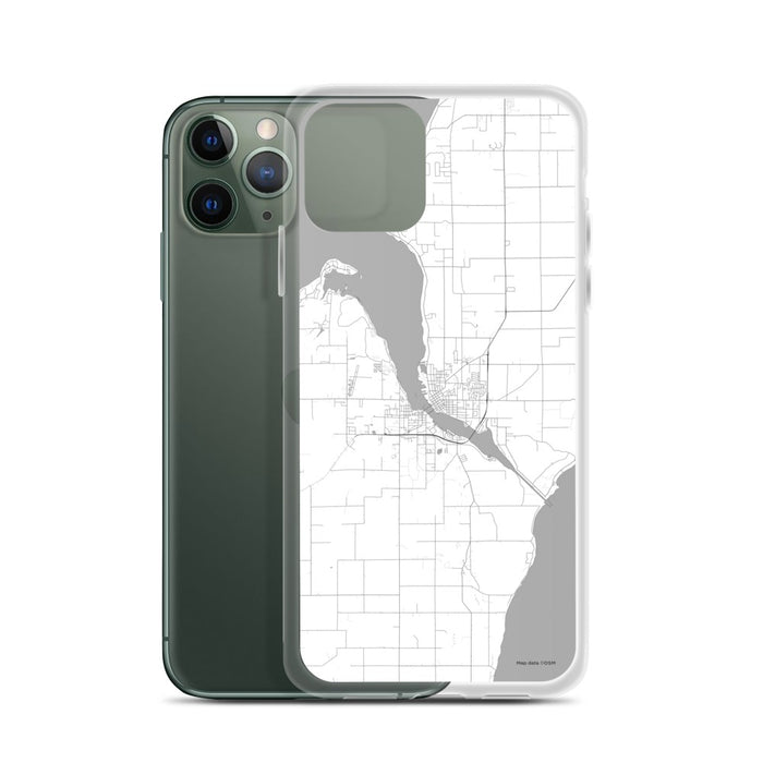 Custom Sturgeon Bay Wisconsin Map Phone Case in Classic