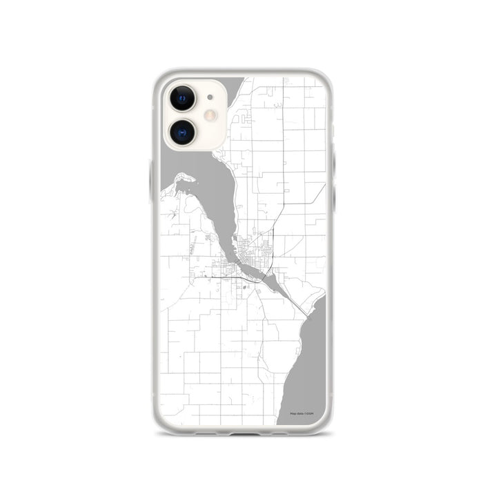 Custom iPhone 11 Sturgeon Bay Wisconsin Map Phone Case in Classic