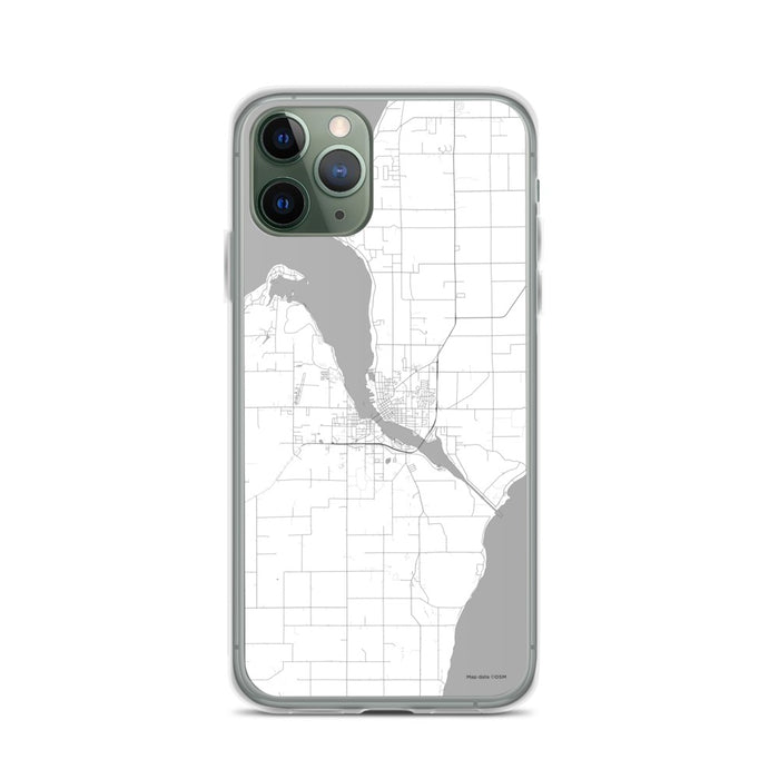 Custom iPhone 11 Pro Sturgeon Bay Wisconsin Map Phone Case in Classic