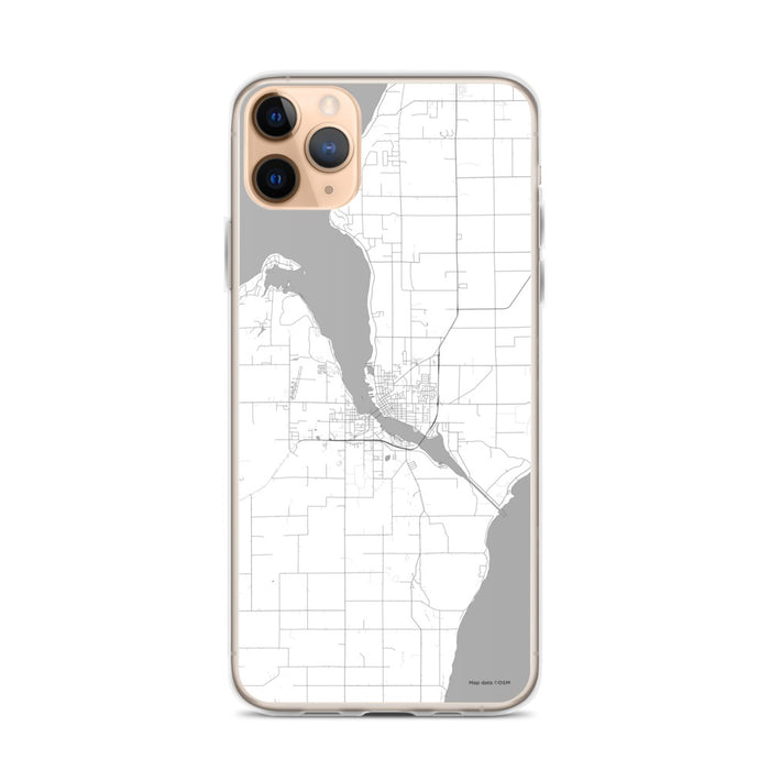 Custom iPhone 11 Pro Max Sturgeon Bay Wisconsin Map Phone Case in Classic