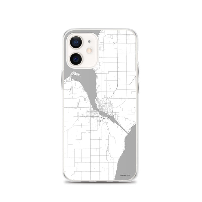 Custom iPhone 12 Sturgeon Bay Wisconsin Map Phone Case in Classic