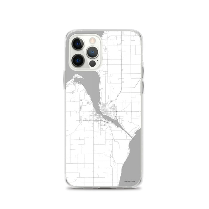 Custom iPhone 12 Pro Sturgeon Bay Wisconsin Map Phone Case in Classic