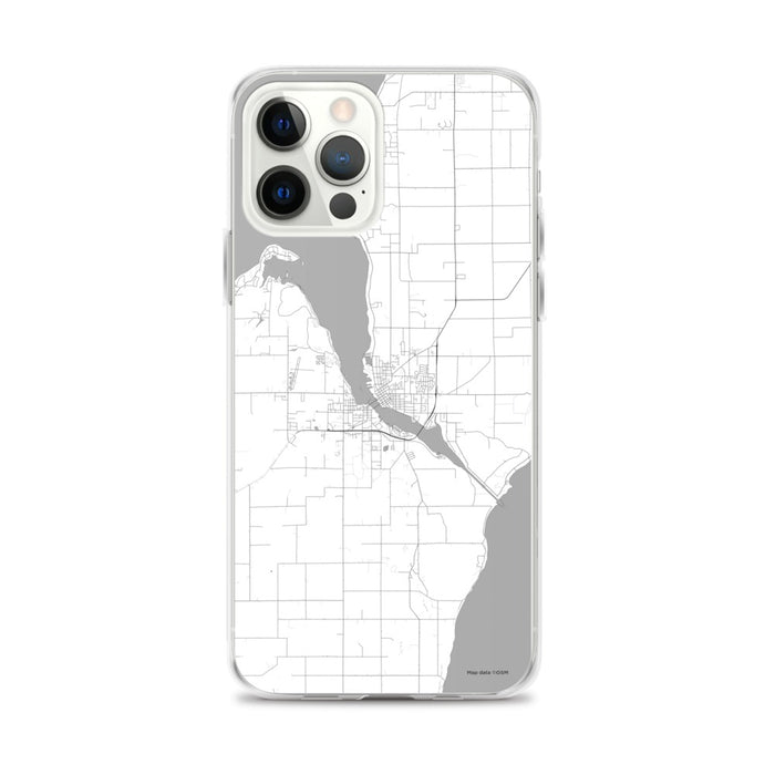 Custom iPhone 12 Pro Max Sturgeon Bay Wisconsin Map Phone Case in Classic