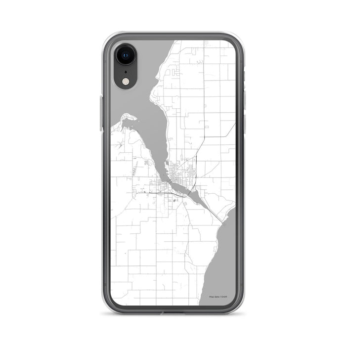 Custom iPhone XR Sturgeon Bay Wisconsin Map Phone Case in Classic