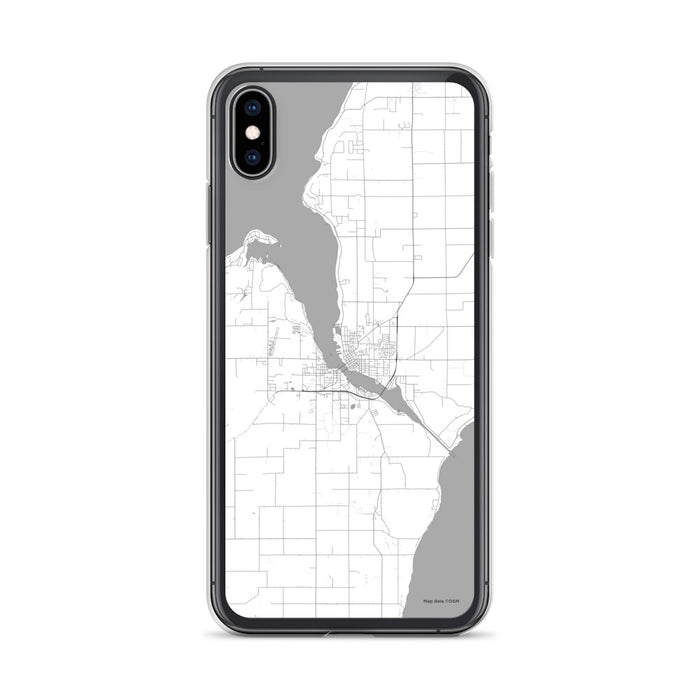 Custom iPhone XS Max Sturgeon Bay Wisconsin Map Phone Case in Classic