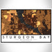 Sturgeon Bay Wisconsin Map Print Landscape Orientation in Ember Style With Shaded Background