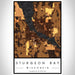 Sturgeon Bay Wisconsin Map Print Portrait Orientation in Ember Style With Shaded Background