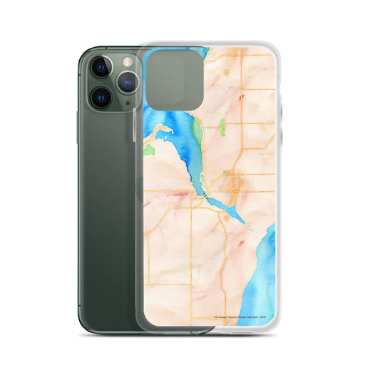 Custom Sturgeon Bay Wisconsin Map Phone Case in Watercolor