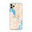 Custom iPhone 11 Pro Max Sturgeon Bay Wisconsin Map Phone Case in Watercolor