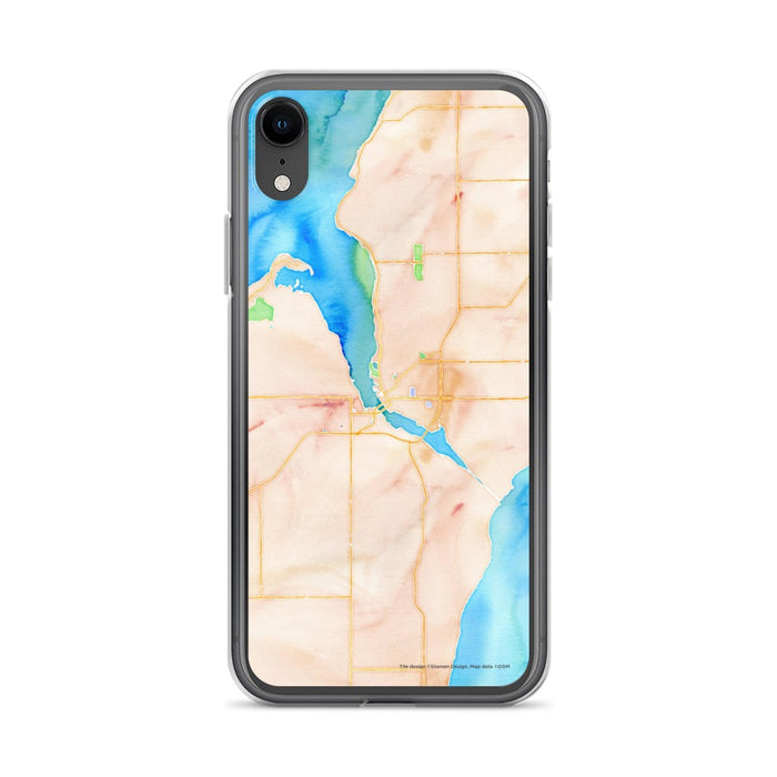 Custom iPhone XR Sturgeon Bay Wisconsin Map Phone Case in Watercolor