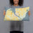 Person holding 20x12 Custom Sturgeon Bay Wisconsin Map Throw Pillow in Woodblock