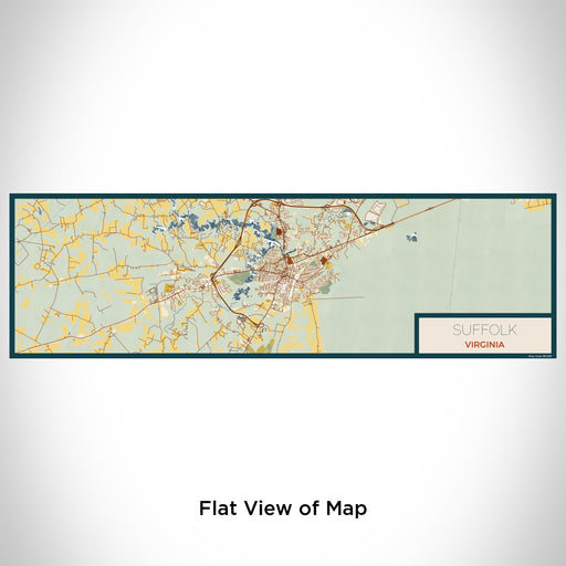 Flat View of Map Custom Suffolk Virginia Map Enamel Mug in Woodblock