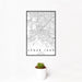 12x18 Sugar Land Texas Map Print Portrait Orientation in Classic Style With Small Cactus Plant in White Planter