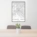 24x36 Sugar Land Texas Map Print Portrait Orientation in Classic Style Behind 2 Chairs Table and Potted Plant