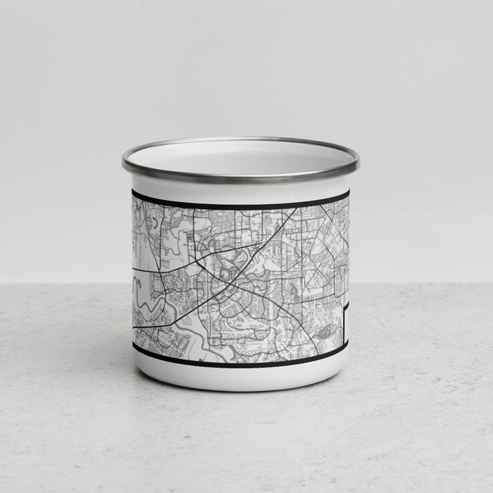 Front View Custom Sugar Land Texas Map Enamel Mug in Classic