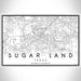 Sugar Land Texas Map Print Landscape Orientation in Classic Style With Shaded Background