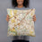 Person holding 18x18 Custom Sugar Land Texas Map Throw Pillow in Woodblock