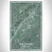 Sullivan Missouri Map Print Portrait Orientation in Afternoon Style With Shaded Background