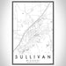 Sullivan Missouri Map Print Portrait Orientation in Classic Style With Shaded Background