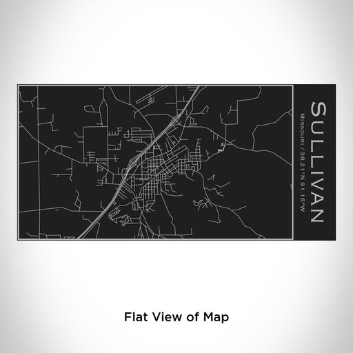 Rendered View of Sullivan Missouri Map Engraving on 17oz Stainless Steel Insulated Cola Bottle in Black