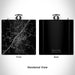 Rendered View of Sullivan Missouri Map Engraving on 6oz Stainless Steel Flask in Black