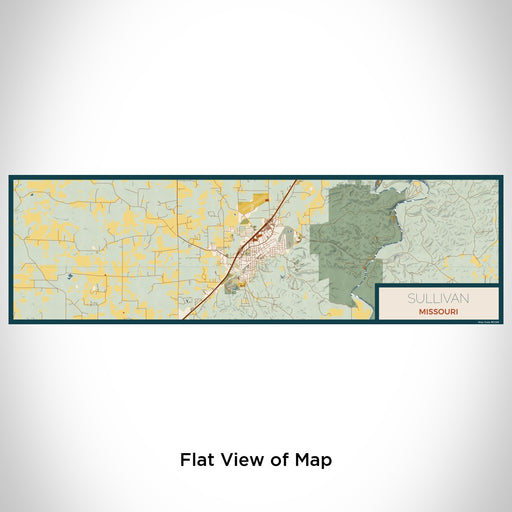 Flat View of Map Custom Sullivan Missouri Map Enamel Mug in Woodblock