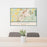 24x36 Sullivan Missouri Map Print Landscape Orientation in Woodblock Style Behind 2 Chairs Table and Potted Plant