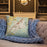 Custom Sullivan Missouri Map Throw Pillow in Woodblock on Cream Colored Couch