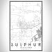 Sulphur Louisiana Map Print Portrait Orientation in Classic Style With Shaded Background