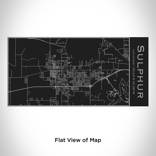 Rendered View of Sulphur Louisiana Map Engraving on 17oz Stainless Steel Insulated Cola Bottle in Black