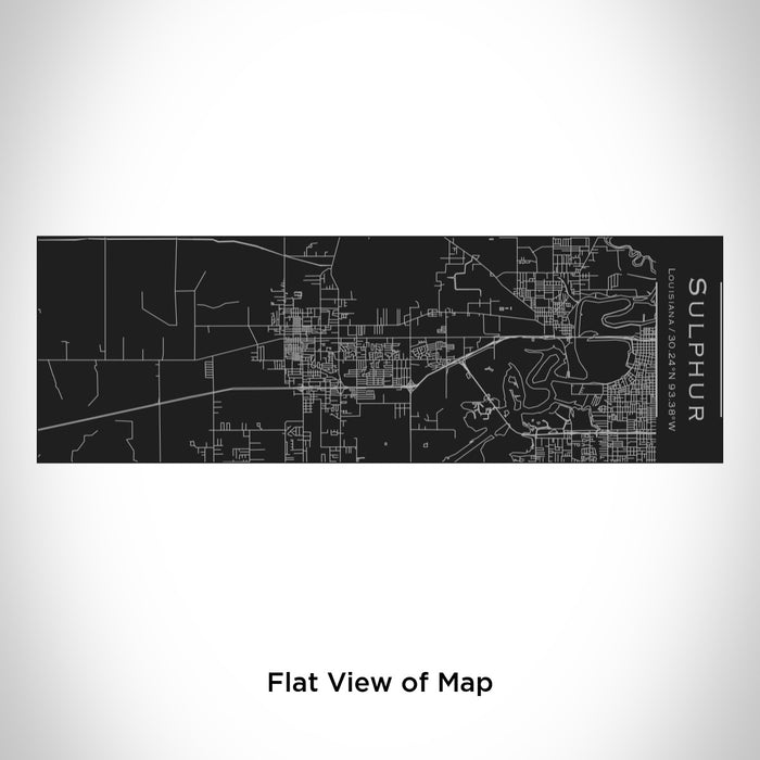 Rendered View of Sulphur Louisiana Map Engraving on 10oz Stainless Steel Insulated Cup with Sliding Lid in Black
