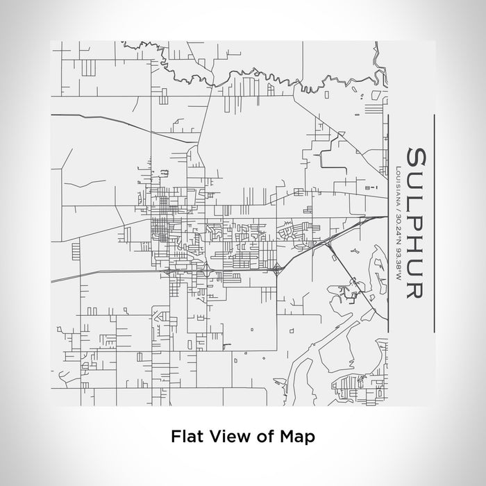 Rendered View of Sulphur Louisiana Map Engraving on 17oz Stainless Steel Insulated Tumbler in White