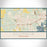 Sulphur Louisiana Map Print Landscape Orientation in Woodblock Style With Shaded Background