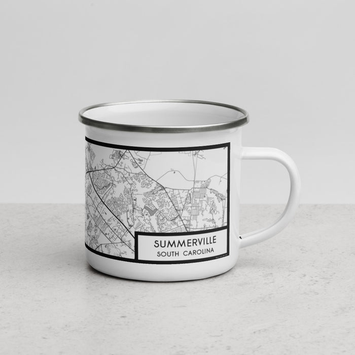 Right View Custom Summerville South Carolina Map Enamel Mug in Classic