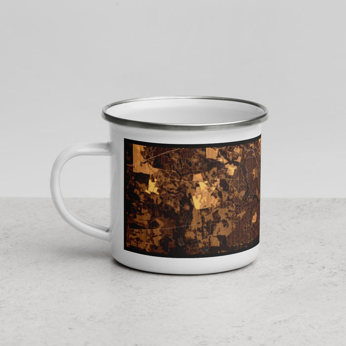 Left View Custom Sumter South Carolina Map Enamel Mug in Ember