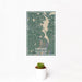 12x18 Sunapee New Hampshire Map Print Portrait Orientation in Afternoon Style With Small Cactus Plant in White Planter