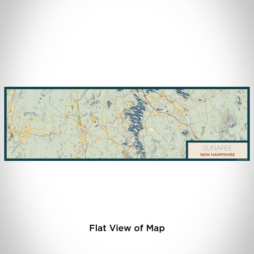 Flat View of Map Custom Sunapee New Hampshire Map Enamel Mug in Woodblock