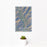 12x18 Sun Valley Idaho Map Print Portrait Orientation in Afternoon Style With Small Cactus Plant in White Planter
