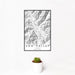 12x18 Sun Valley Idaho Map Print Portrait Orientation in Classic Style With Small Cactus Plant in White Planter