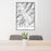 24x36 Sun Valley Idaho Map Print Portrait Orientation in Classic Style Behind 2 Chairs Table and Potted Plant