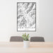 24x36 Sun Valley Idaho Map Print Portrait Orientation in Classic Style Behind 2 Chairs Table and Potted Plant