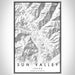 Sun Valley Idaho Map Print Portrait Orientation in Classic Style With Shaded Background