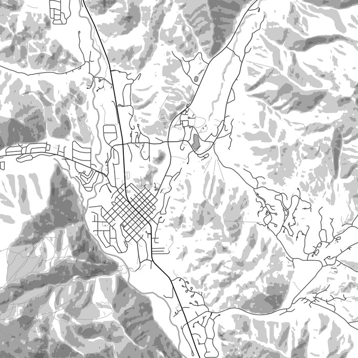 Sun Valley Idaho Map Print in Classic Style Zoomed In Close Up Showing Details