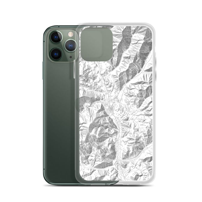 Custom Sun Valley Idaho Map Phone Case in Classic on Table with Laptop and Plant