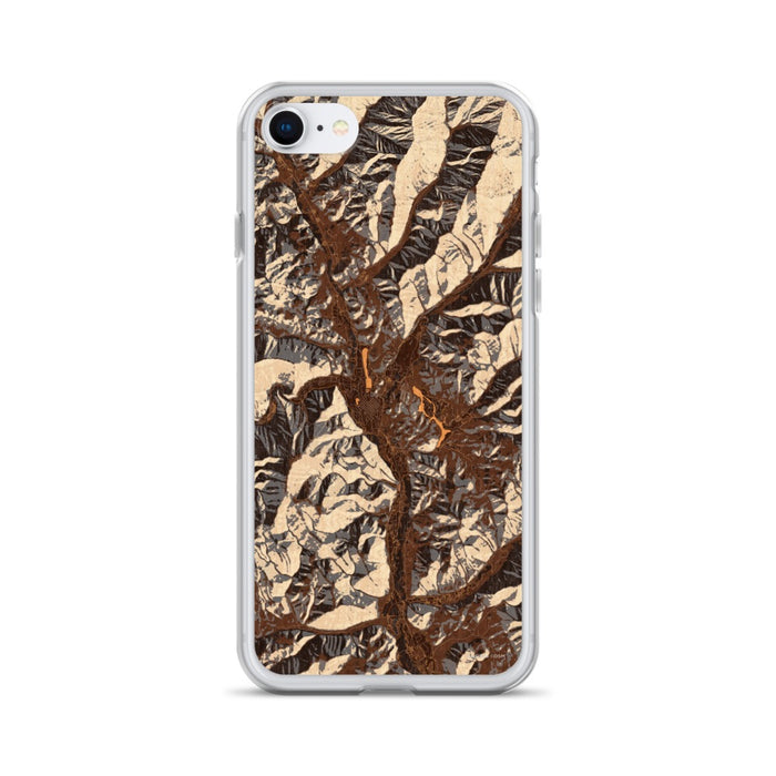 Custom Sun Valley Idaho Map iPhone SE Phone Case in Ember