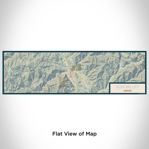 Flat View of Map Custom Sun Valley Idaho Map Enamel Mug in Woodblock