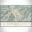 Sun Valley Idaho Map Print Landscape Orientation in Woodblock Style With Shaded Background