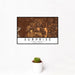 12x18 Surprise Arizona Map Print Landscape Orientation in Ember Style With Small Cactus Plant in White Planter